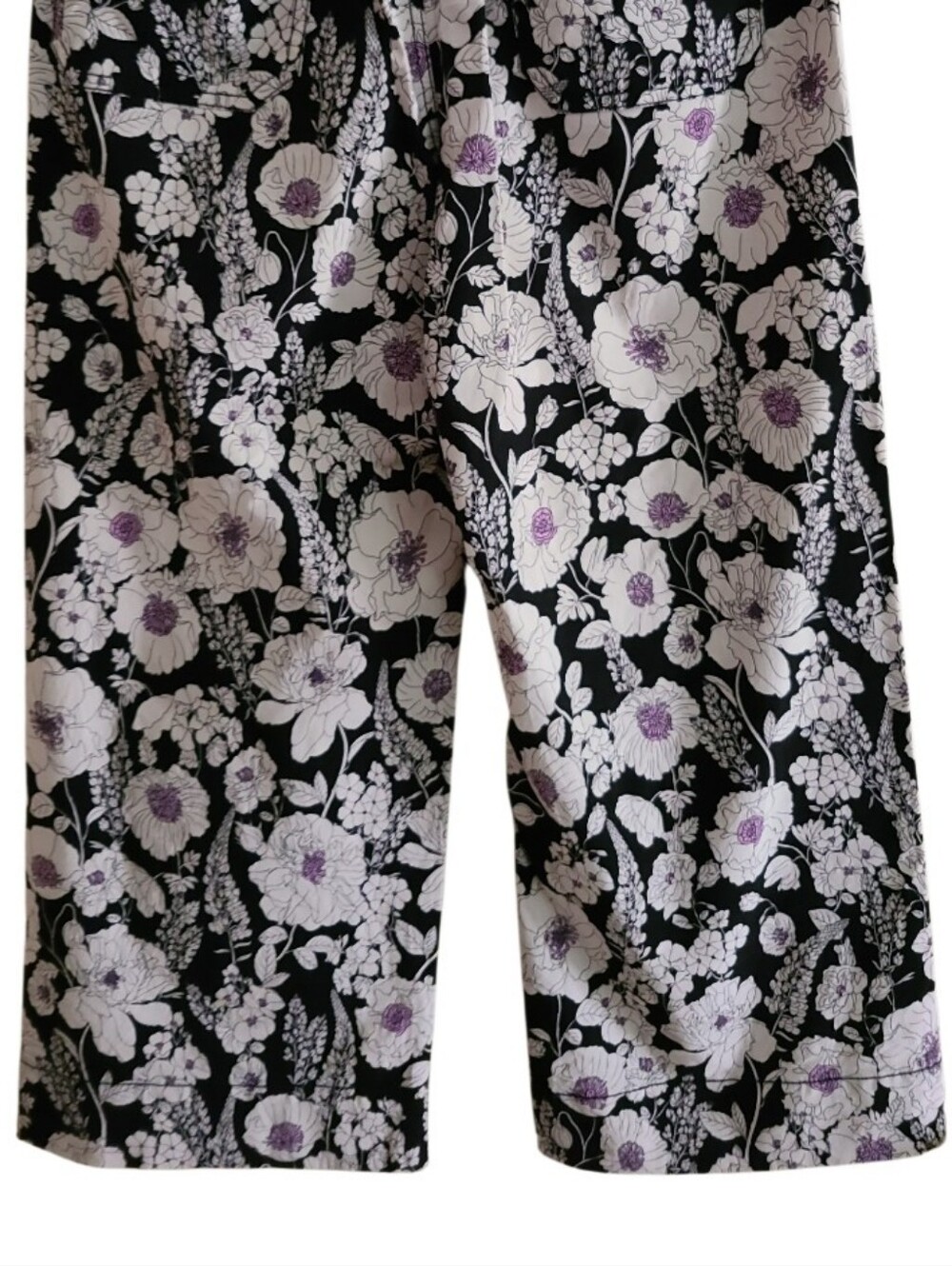 NWOT Maeve Anthroplogie The Colette Wide-Leg Cropped Pant Black Floral - Picture 11 of 15